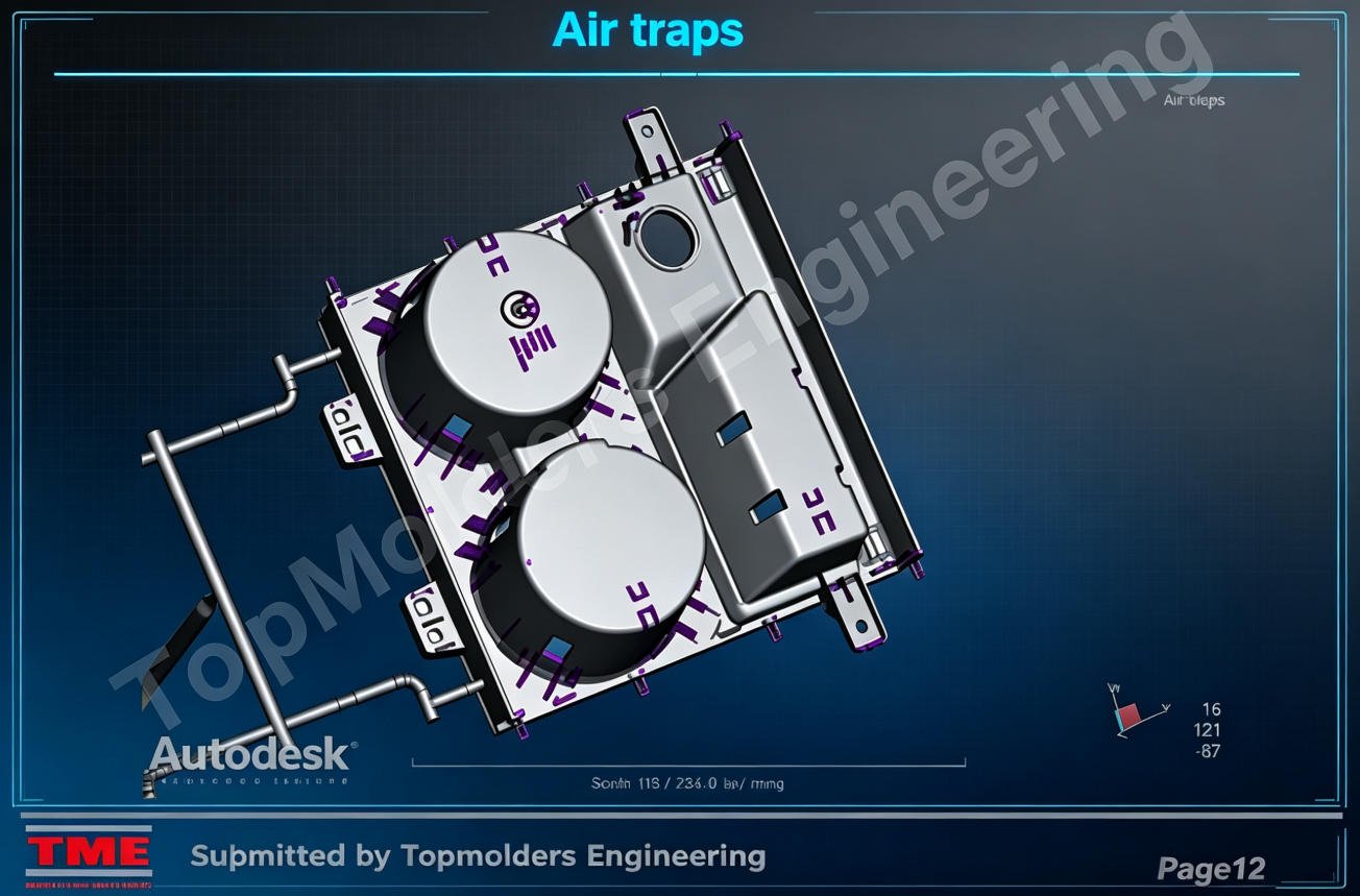 Weld line and air trap elimination – gate relocation, venting design